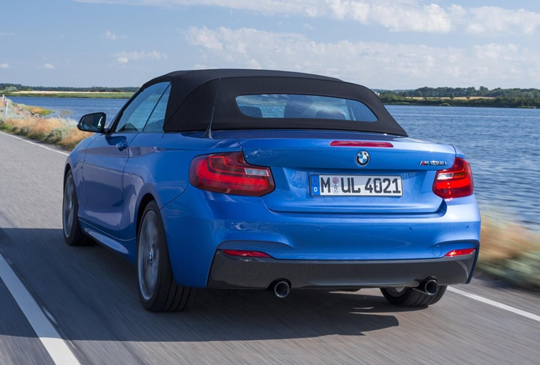 BMW 2 Series Convertible blue 2015 rear