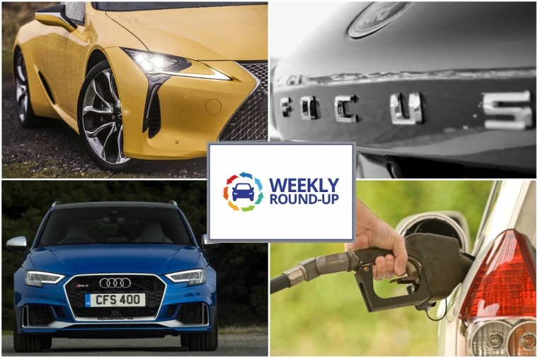 Top left clockwise: Lexus LC500 V8, new Ford Focus, diesel tax rises and Audi RS 4.