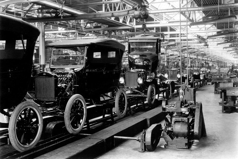 1924 Model T Assembly Line: The 10 millionth Model T was produced on June 4, 1927.

From the collections of The Henry Ford and Ford Motor Company