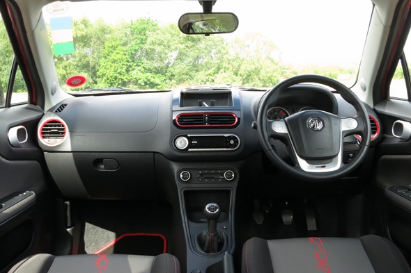 The MG3’s interior is not only boring but also tacky