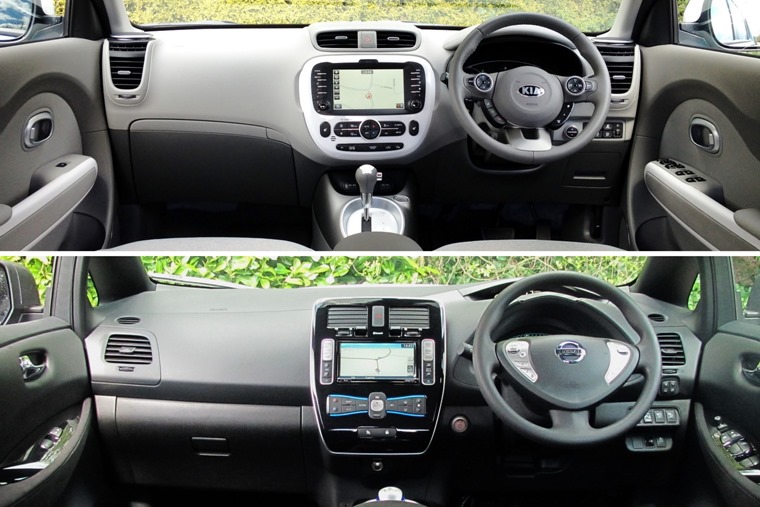 Kia Soul Nissan Leaf Interiors