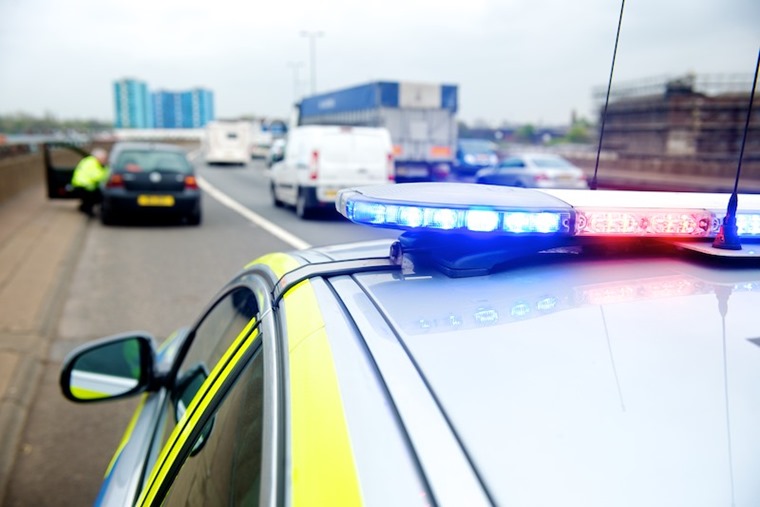 Motorway police traffic officers blue lights - PC - West Midlands Police