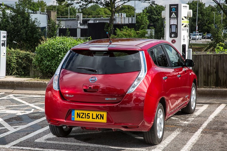 Nissan Leaf Red 2015 Charging