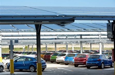 SEAT solar panel with cars
