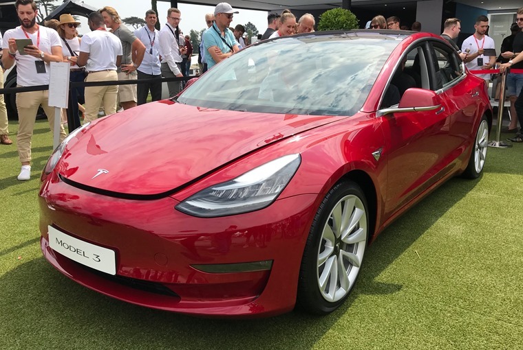 Tesla Model 3 at Goodwood Festival of Speed front