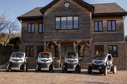 Westview guesthouse with a fleet of Renault Twizy electric vehicles