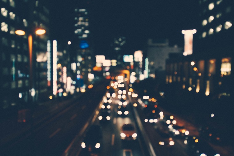 blurry traffic pollution