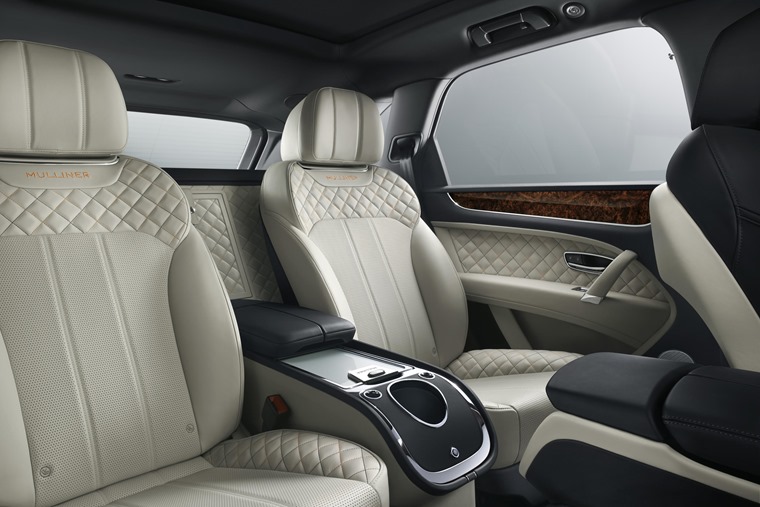 With seven hides to choose from and a drinks cabinet with crystal flutes, the back of the Bentayga offers truly opulent travel for those lucky few.