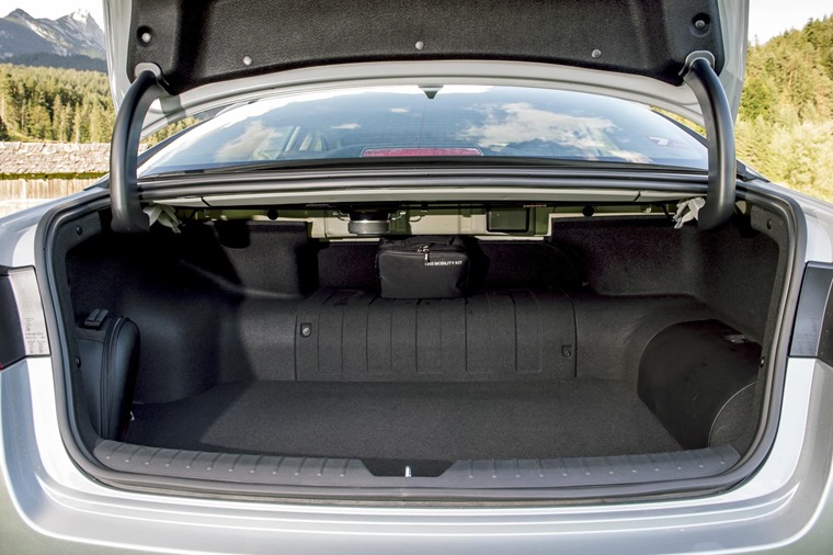 Boot space is reduced to that of a hatchback due to the battery packs