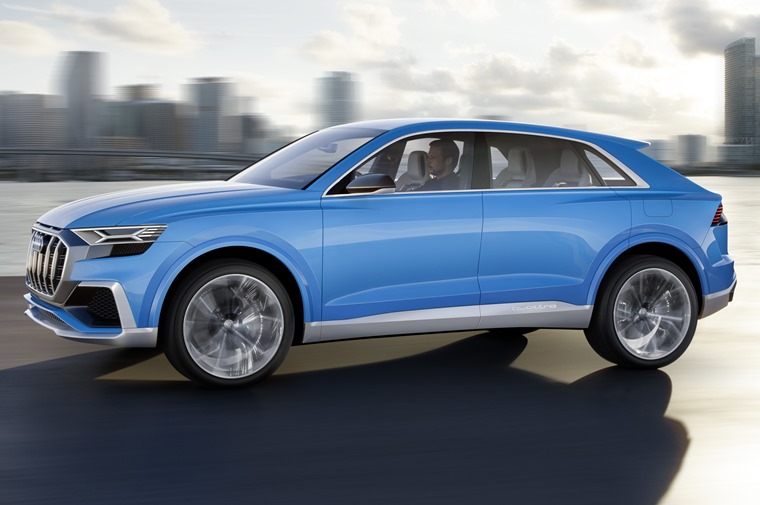 It's around the same size as the Q7, but gets a sloping rear end and a sharp new look at the front, too.