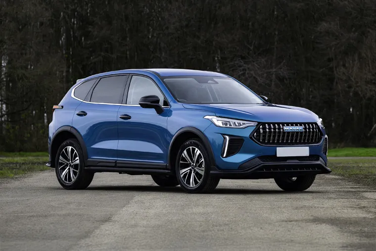 Blue Haval Jolion Pro SUV parked outdoors, front three-quarter view