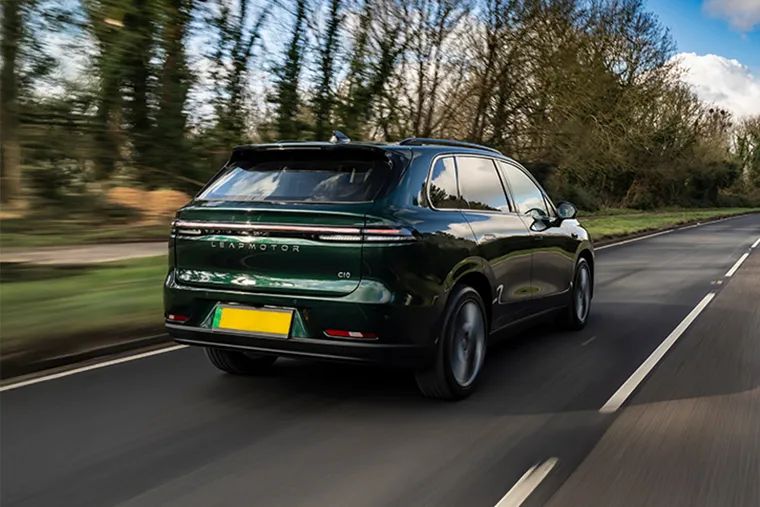 Leapmotor C11 electric SUV driving on a country road