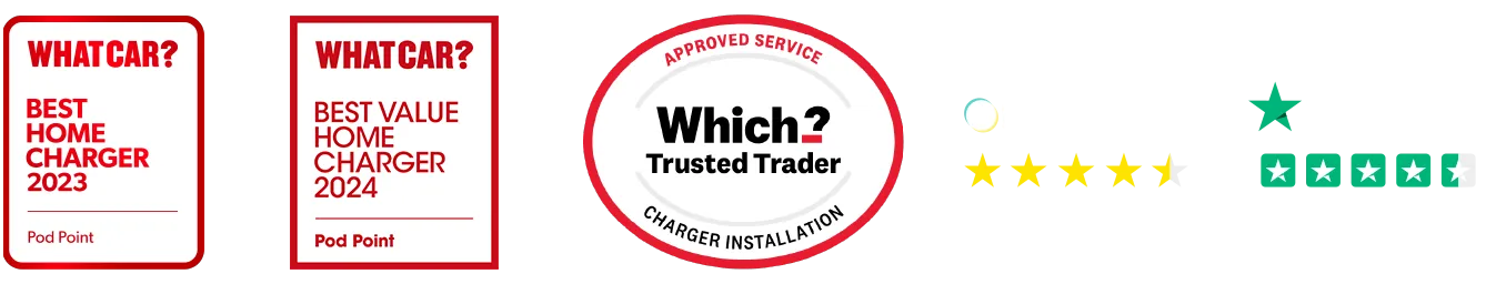 Pod accreditation and award logo strip