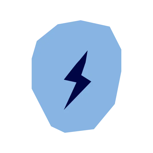A lightning bolt symbol on a shield shape, representing electric vehicle charging